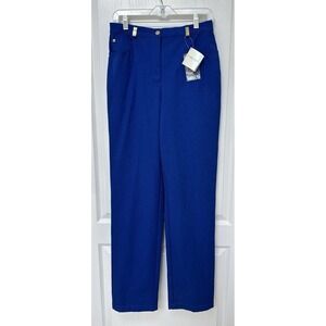 $175 NWT Womens St. John by Marie Gray Straight Leg Pants Size 8 Royal Blue